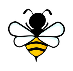 Cartoon flying bee honey for the logo
