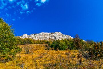 mountains and forests of crimea on an autumn day