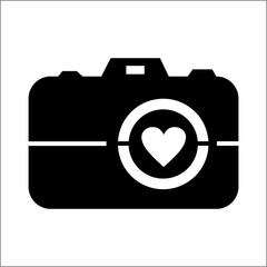 logo camera with heart. Concept photography with love.
silhouette for cutting and printing on t shirts