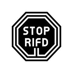 stop rfid glyph icon vector. stop rfid sign. isolated contour symbol black illustration