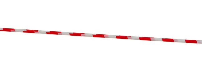 Obraz premium protective tape striped red with white isolate on white background