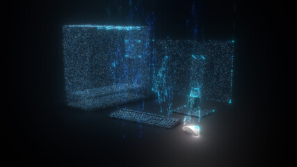 3d rendered illustration of Digital Computer station v2. High quality 3d illustration © The 2R Artificiality