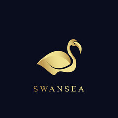 Exotic luxury swan gradient logo