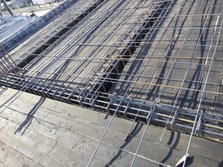 deck rebars on the construction site