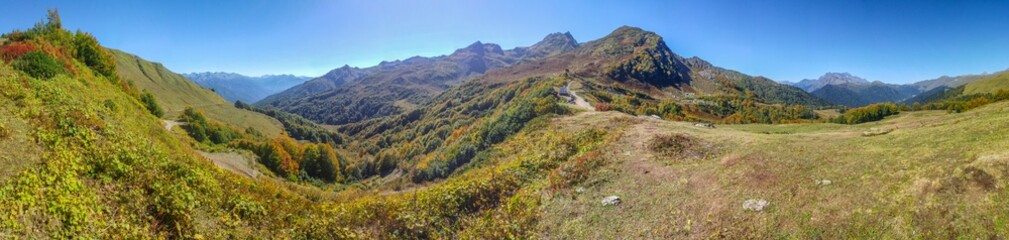 Panorama of the beautiful mountains of Abkhazia