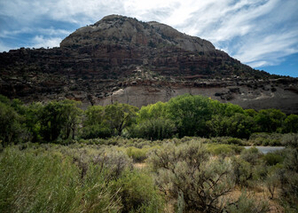 Historic Newspaper Rock Trail with hieroglyphics in canyonlands national park Utah