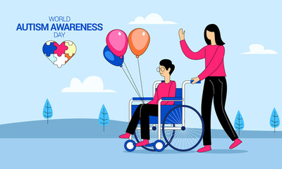 World autism awareness day illustration concept vector