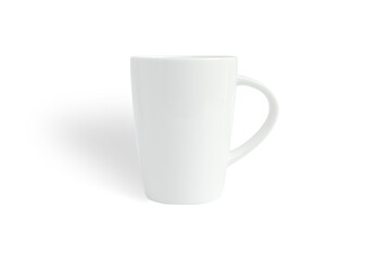 Empty coffee ceramic cup on isolated white background, clipping part