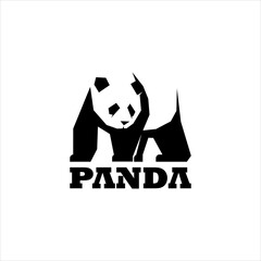 Panda Logo Simple Animal Vector Mascot Asia Bear Wildlife and Nature Graphic Design Template Element © lexlinx