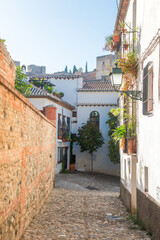 beautiful streets of albaicin district in granada, Spain