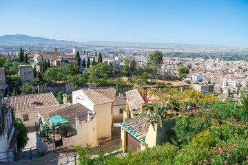 Fototapeta na wymiar panoramic views of granada city, Spain