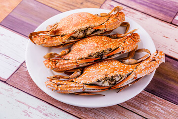 Steamed crab favorite seafood in Thailnd