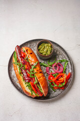 Chorizo hot dog