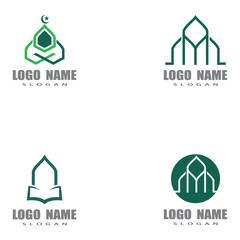 Obraz premium Mosque Logo Template vector symbol illustration design