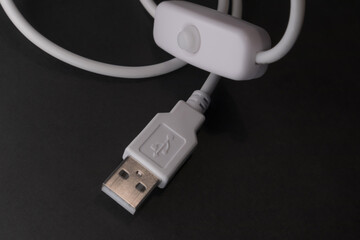 USB connector with switch on the cord