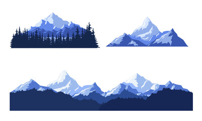 Collection of mountains. Vector illustration.