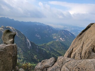 산 정상에서 바라본 멋진 풍경