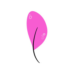 Illustration of spring colorful pink leaf, seasonal elements in flat style for holidays