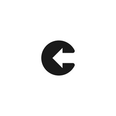 Modern creative elegant, unique artistic black and white color. letter C arrow logo icon vector