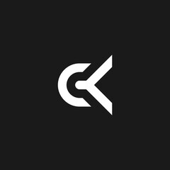 Modern creative elegant, unique artistic black and white color. letter CK logo icon vector