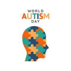 World autism day illustration on white background