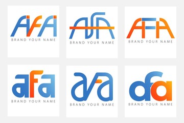 Collection of AFA Letter logo design. corporate logo, Identity design. Modern 3 Letters Initial logo