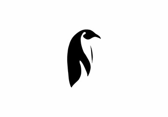 simple silhouette illustration of a penguin © Adipra