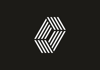 Black and white square lines shape