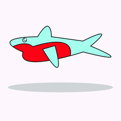 illustration of a shark swimming