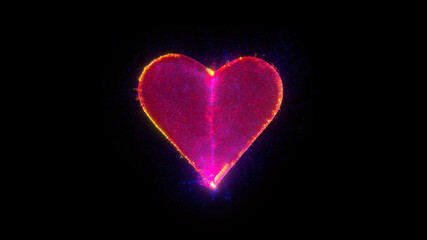 3d rendered illustration of abstract hearth icon. High quality 3d illustration