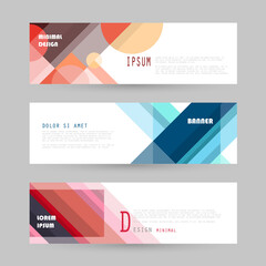 Vector horizontal banner template, abstract design