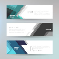 Vector horizontal banner template, abstract design