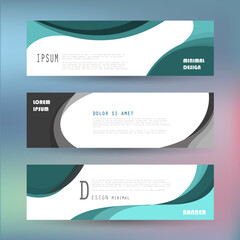 Vector horizontal banner template, abstract design