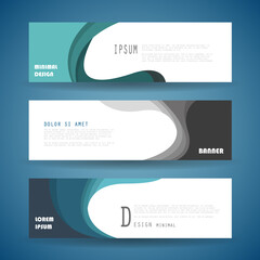 Vector horizontal banner template, abstract design
