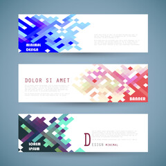 Vector horizontal banner template, abstract design