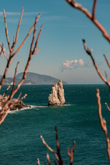 Fototapeta premium Rocks on the Black Sea on a sunny day, Crimea