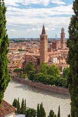 Beautiful view of the historic center of Verona in Italy