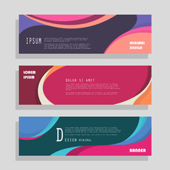 Vector horizontal banner template, abstract design