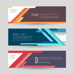 Vector horizontal banner template, abstract design