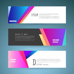 Vector horizontal banner template, abstract design