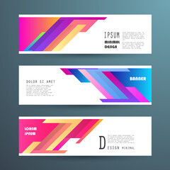 Fototapeta premium Vector horizontal banner template, abstract design