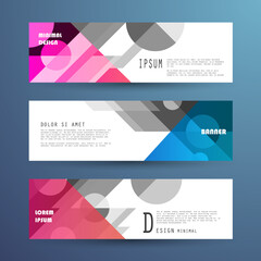 Vector horizontal banner template, abstract design