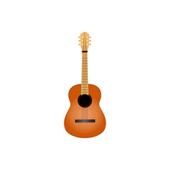 Obraz premium Vector illustration of an acoustic classical guitar. Flat design.