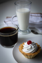 Cake basket is a great dessert for coffee or tea and as a background for text.