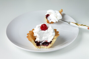 Cake basket is a great dessert for coffee or tea and as a background for text.