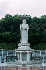 Obraz premium Buddhist Maitreya Statue at Bongeunsa Temple, Seoul, South Korea.