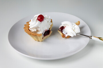 Cake basket is a great dessert for coffee or tea and as a background for text.