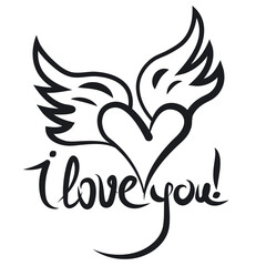 Fototapeta premium I love you lettering