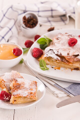 Bougatsa - Greek puff pastry with cream.