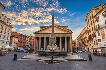 Fototapeta na wymiar Rome Italy, sunrise city skyline at Rome Pantheon